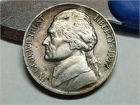OF) high grade 1942 P silver war nickel