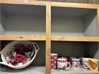 Coffee Mugs and Cookie Cutters. SHELF NOT INCLUDED