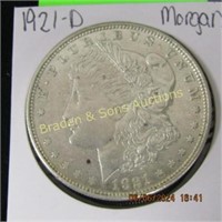 US 1921-D MORGAN SILVER DOLLAR