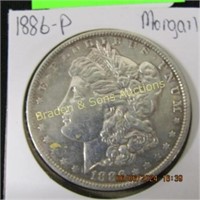 US 1886-P MORGAN SILVER DOLLAR