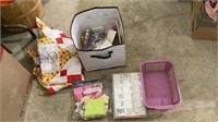 Baby quilt, craft supplies