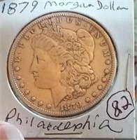 1879 Philadelphia Morgan US silver dollar fine