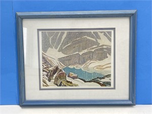 J.E.H. MacDonald " Mountain Snowfall " Framed
