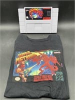 Giant Super Nintendo Super Metroid Game w Shirt