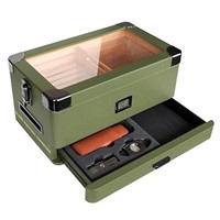 Military Glass Top Humidor