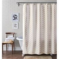Metallic Ikat Dou Fabric Shower Curtain, 72" x 72"