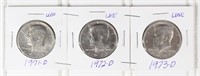 (3) 1970's Kennedy Half Dollars (UNC)