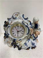 Linden Porcelain Clock Blue/White  k