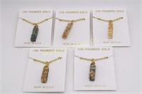 Necklaces 23K Pounded Gold, Turquoise, Silver