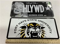 Marilyn Monroe and FHSU car tags