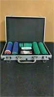 Poker Game Set with Carrying Case Poker Chips &