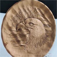 American Eagle with Flag on Pewter and Bronze
