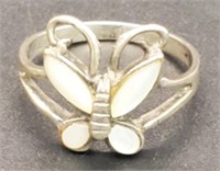 (XX) Moonstone Butterfly Sterling Silver Ring