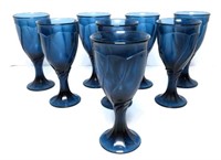 Blue Swirl Glass Stemware