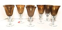 Amber Bubble Glass Stemware