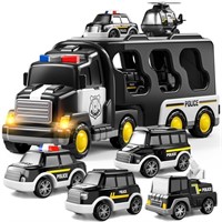 TEMI Police Truck Toys for Toddler 3 4 5 6 Years O