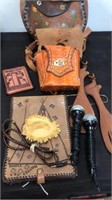Leather purses, salad utensils mic and more