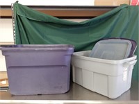 (2) storage tubs w lids