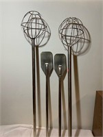 (2) Stainless Steel Whisks and (2) Paddles