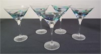 Hand Painted Stained Glass Martini Glasses (4)