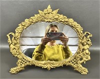 Vintage Brass Mirror With Easel Back
