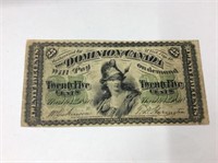 1870 'large B' Can 25 Cent Bill