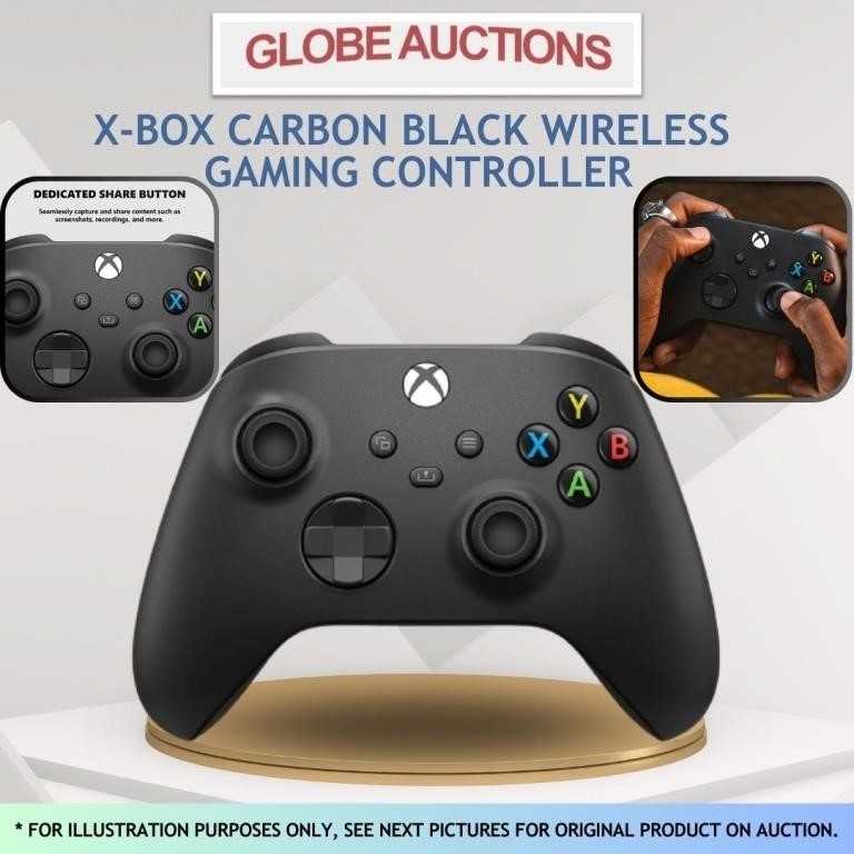 X-BOX CARBON BLACK WIRELESS GAMING CONTROLLER