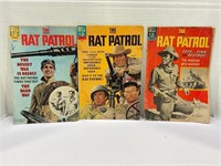 LOT OF 3 THE RAT PATROL DELL COMICS - NO. 1, 2, &