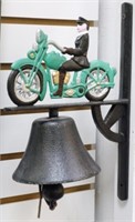 Cast Iron Biker Bell 13x10x5
