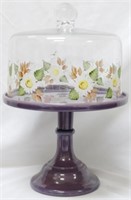 Mosser Glass Hand Painted Cake Dome