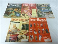 (5) 1950s Better Homes & Gardens Magazines