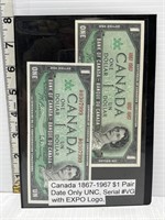 2 Notes- 1967 1 dollars