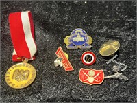 7 MISC PINS AND MEDALS