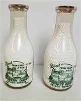 2 Vintage Nevada Dairy Milk Bottles
