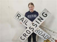 Metal RAILROAD CROSSING Sign 4 Feet