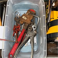 Pipe wrench, crescent wrench, misc wrenches
