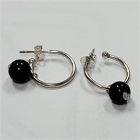 $150 Silver Black Onyx Earrings