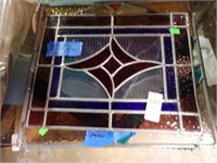 2 STAINED LEADED GLASS HANGING PCS