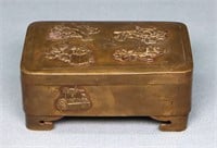 Antique Japanese Brass Trinket Box