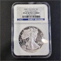 2008-W American Silver Eagle PF 69 Ultra Cameo