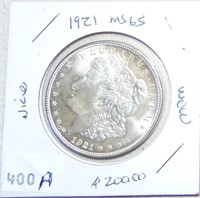 1921 Morgan Dollar MS+.
