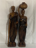 2 Hand Carved Statues from Ghana