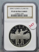 2004-P Lewis & Clark Silver $1 NGC Graded PF-69
