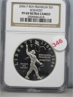 2006-P Ben Franklin Silver $1 NGC Graded PF-69