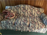 Floral couch, approximately 6 1/2 feet long
