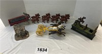 (3) Cast Iron Horse Related Items,