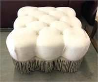 Tufted Ottoman with Fringed Skirt