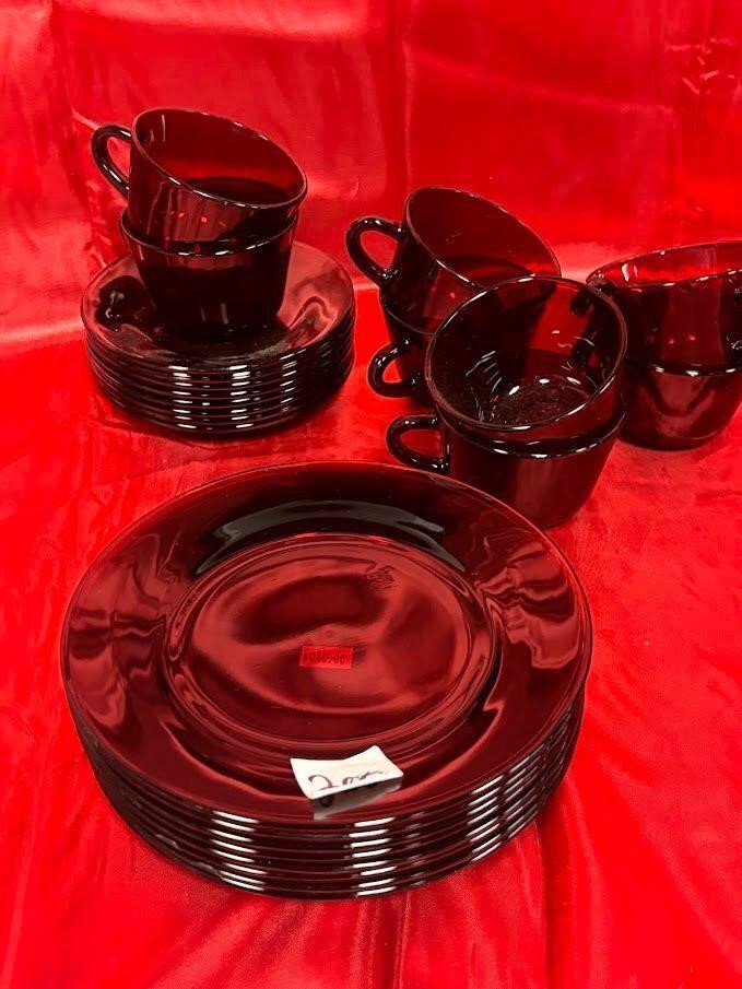 Anchor Hocking Dish Lot, 24 pieces, Ruby Red