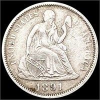 1891-O Seated Liberty Dime CLOSELY UNCIRCULATED