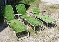 3 aluminum chaise lounge chairs in need of repair